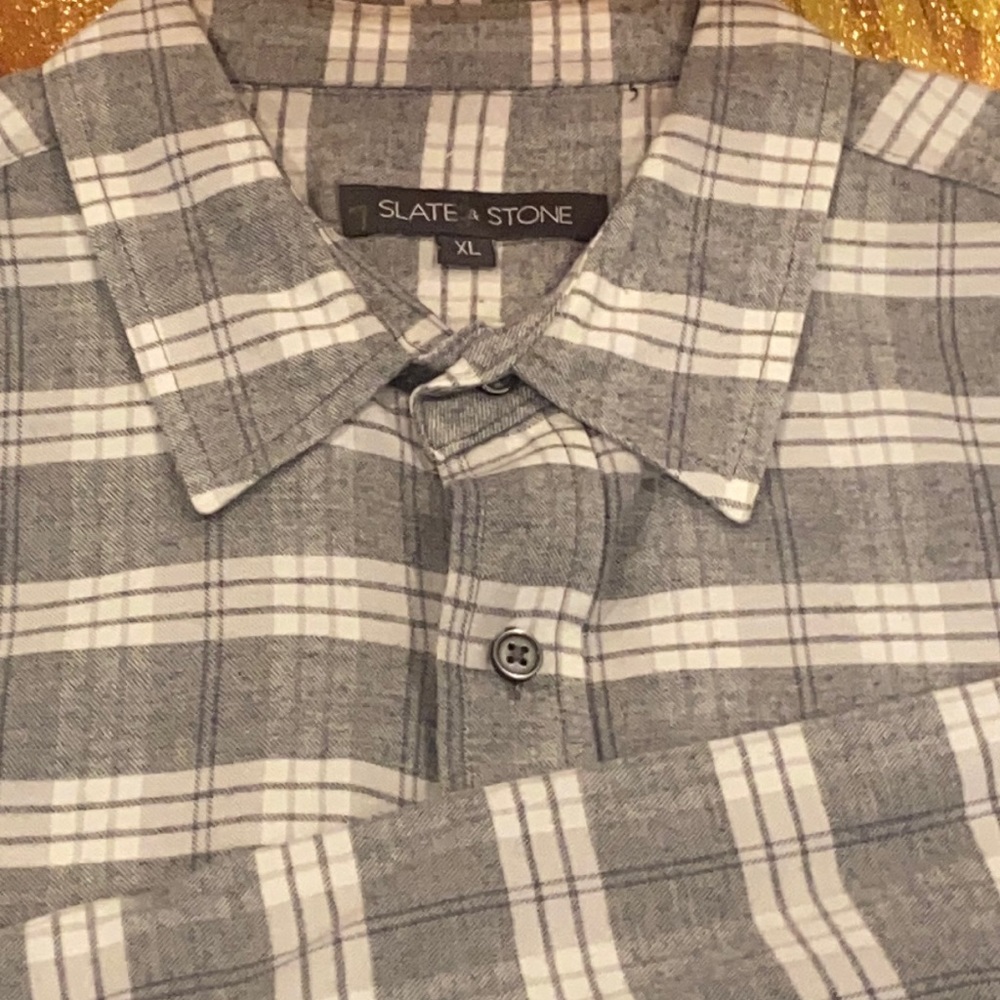 NWOT slate & stone industrial luxury flannel LS 🔥